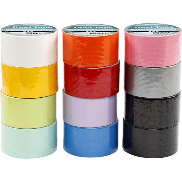 Gaffatejp - mixade färger - 12 x 5 m Gaffatejp - mixade färger - 12 x 5 m