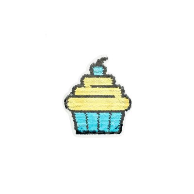 Paljettmerke Vendbart - Cupcake