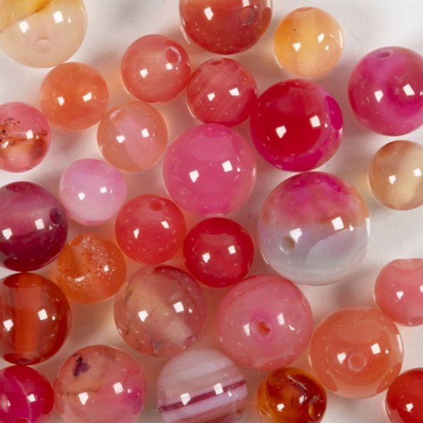 Agatp�rlor beige och rosa 10x10-15x6 mm - 28 st.