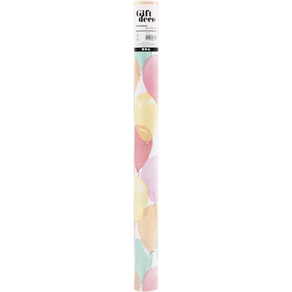 Presentpapper - pastellfärger - Ballonger - 5 m Presentpapper - pastellfärger - Ballonger - 5 m