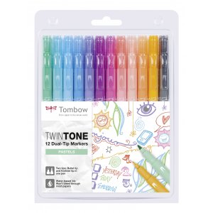 Tombow TwinTone Pastel 0,3/0,8 mm 12-pak