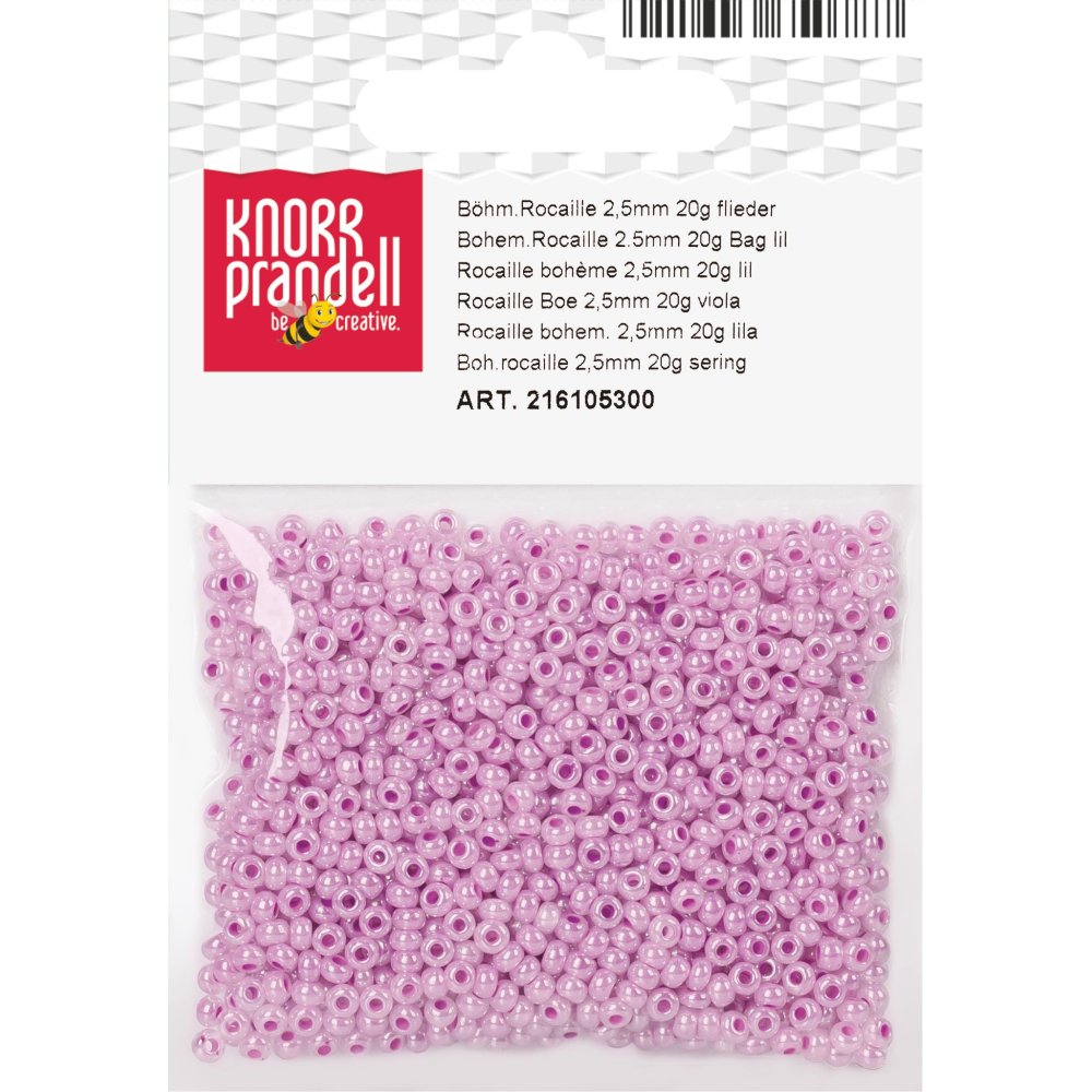 Rocailleperler 2,5 mm 20 g pose lilla - Blandinger av rocailleperler, Rocaillesperlor, Håndverk