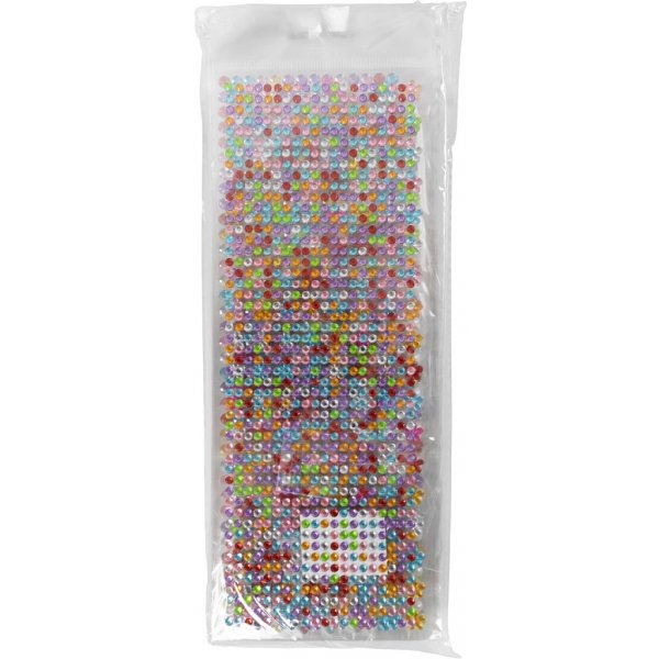 Rhinestones - Ø2-10 mm - 27 x 9 cm, 12 ark, Innehållet kan variera Rhinestones - Ø2-10 mm - 27 x 9 cm, 12 ark, Innehållet kan variera