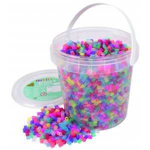 Rørperler glitterblanding i bøtte - 5000 stk Rørperler glitterblanding i bøtte - 5000 stk