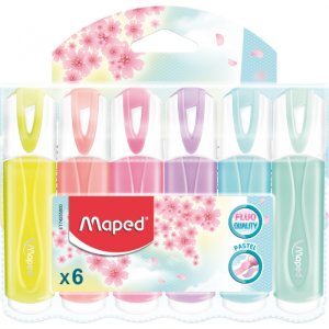 �verstrykningspenna - Maped - Fluo Pep'S Klassiska pastellf�rger 6-pack