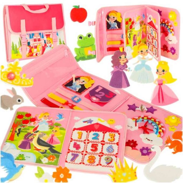 Sensorisk aktivitetsrygs�k prinsesse 28 x 25 cm lyser�d