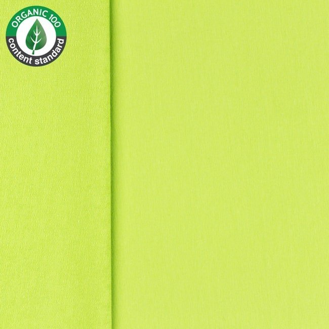 Fransk Terry - Bio - Lime - Jersey stof, Beklædningsstoffer, Stof