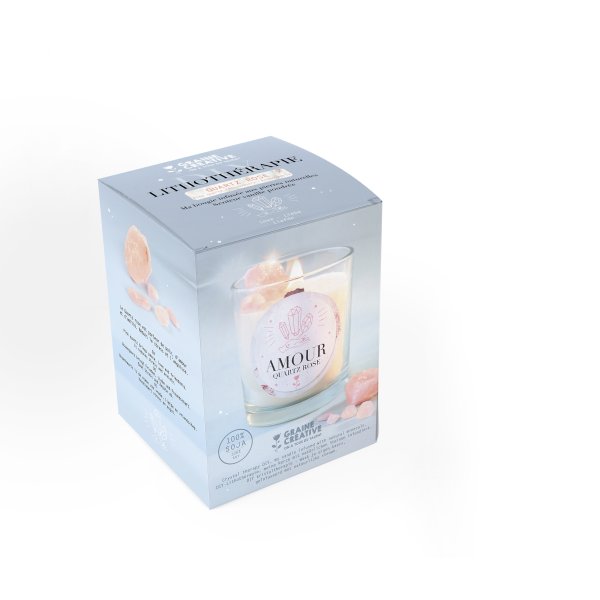 Doftljusset med rosa kvarts och vanilj Doftljusset med rosa kvarts och vanilj
