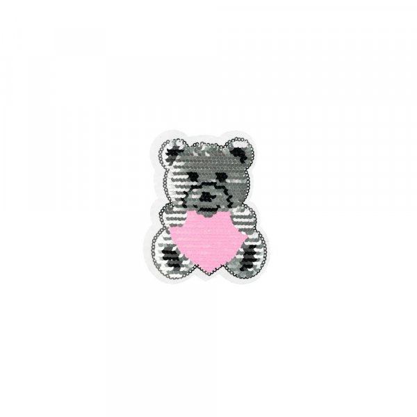 Paljettmrke Vndbart - Small Teddybear Heart