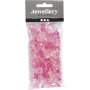 Harmony fasetterte plastperler - blandet - rosa - 45 g