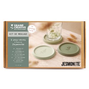 Jesmonite-set med 3 runda underlägg med mönster Jesmonite-set med 3 runda underlägg med mönster
