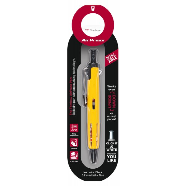 Tombow AirPress kuglepen gul blister Tombow AirPress kuglepen gul blister