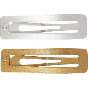 H�rsp�nne metall 58 x 16 mm Guld och Silver 4 st
