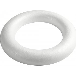 Ring med platt baksida - vit - 35 cm