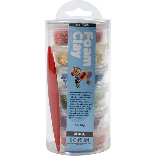 Foam Clay® - starka färger - metallic 6 x 14 g Foam Clay® - starka färger - metallic 6 x 14 g