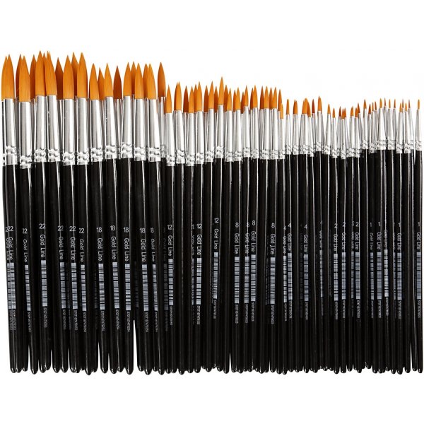 Gold Line-penslar - nr. 1+2+4+8+12+18+22 - runda - 7 x 12 st Gold Line-penslar - nr. 1+2+4+8+12+18+22 - runda - 7 x 12 st