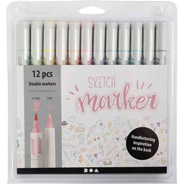 Sketch markers - pastellfärger - 12 st Sketch markers - pastellfärger - 12 st
