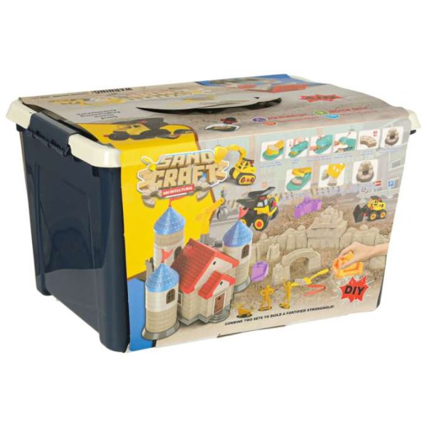 Kinetisk sand byggset 1100 g med formar, fordon och figurer - Kreativ lek