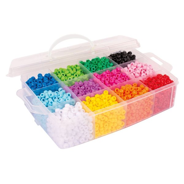 Pony beads i förvaringsbox 3600 st - 12 färger Pony beads i förvaringsbox 3600 st - 12 färger