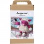 DIY kit amigurumi f�r pink og off-white - 1 pakke.
