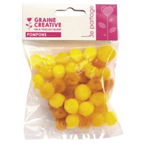 Pomponer 15 mm i gult, 45-pack Pomponer 15 mm i gult, 45-pack