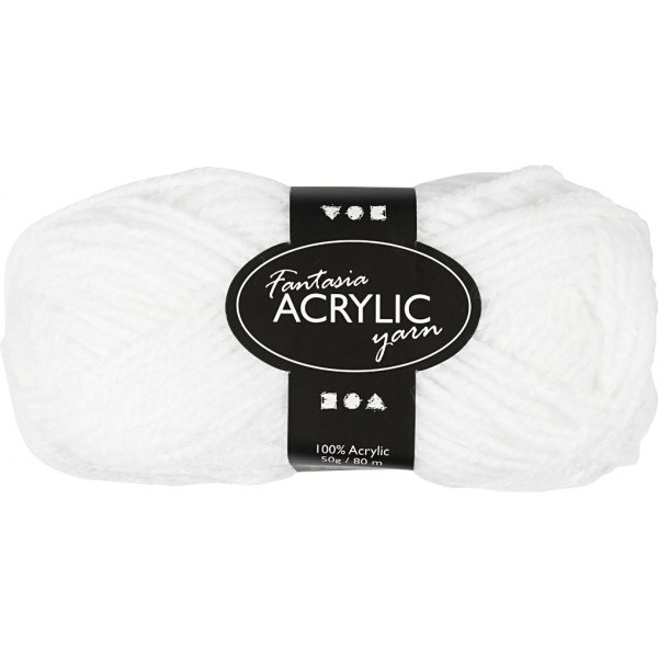 Fantasia Akrylgarn - vit - 50 g Fantasia Akrylgarn - vit - 50 g