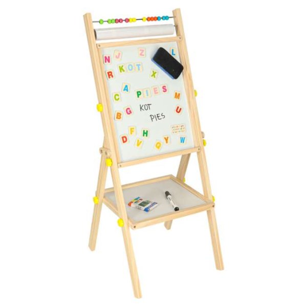 Roterande dubbelsidig magnetisk griffeltavla med bokstäver 38 x 36,5 x 90 cm - Träram Roterande dubbelsidig magnetisk griffeltavla med bokstäver 38 x 36,5 x 90 cm - Träram