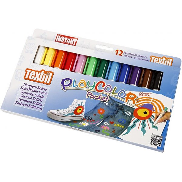 Playcolor Textilfärg - mixade färger - 12 st Playcolor Textilfärg - mixade färger - 12 st