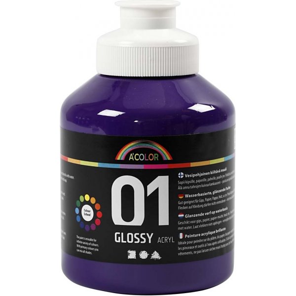 Skolfärg - Akryl - violet - blank - 500 ml Skolfärg - Akryl - violet - blank - 500 ml