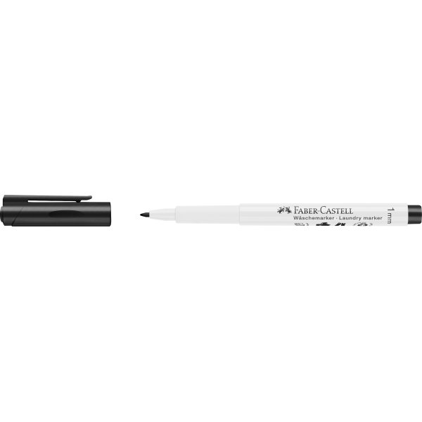 Tekstil markeringspen - Faber-Castell - Vaskesort - Rund spids Tekstil markeringspen - Faber-Castell - Vaskesort - Rund spids