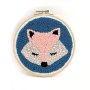 Punch needle-kit med r�vmotiv, � 20 cm