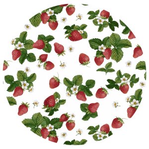 Vaxduk med Jordgubbe motiv - Vit