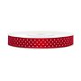 Satinband - R�d med vita prickar - (Bredd: 12 mm) - 25 meter