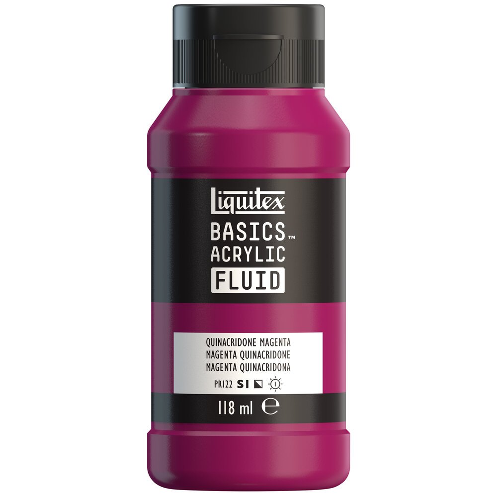 Akrylfärg - Liquitex Basics Fluid - 118ml - Quinacridone Magenta - Akrylfärger, Konstnärsfärger