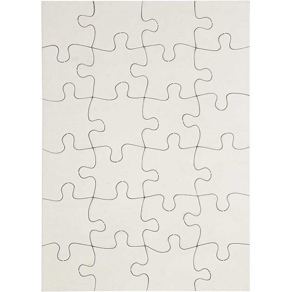 Pussel - vit - 15 x 21 cm - 16 st Pussel - vit - 15 x 21 cm - 16 st