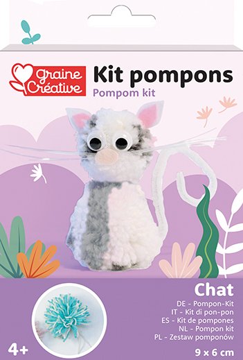 Gör-det-själv kit för pompom-katt Gör-det-själv kit för pompom-katt