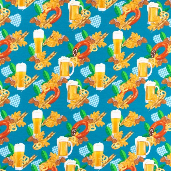 Mönstrad Trikå 150 cm - Oktoberfest Korv Mönstrad Trikå 150 cm - Oktoberfest Korv