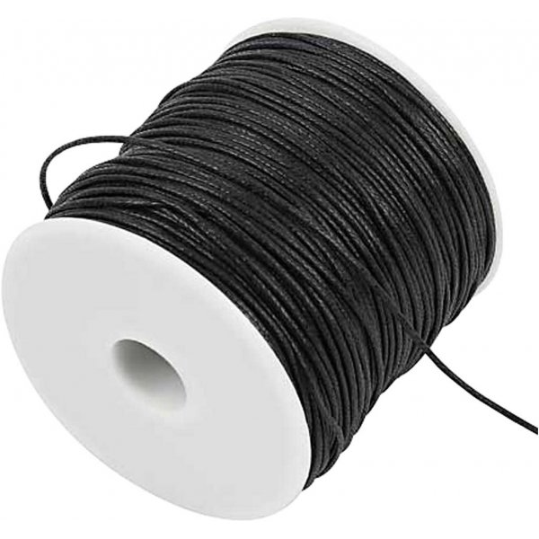 Bomullssnöre - svart - 100 m - Ø1 mm Bomullssnöre - svart - 100 m - Ø1 mm