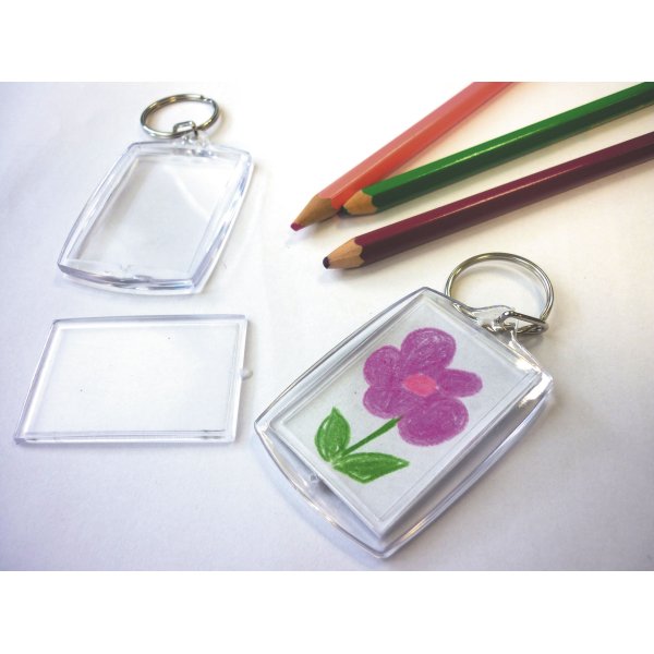 Transparenta nyckelringar, 5 x 4 cm, 6-pack Transparenta nyckelringar, 5 x 4 cm, 6-pack