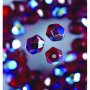 Glasp�rlor facetterade 6 mm - granat 50 st. runda, skimrande