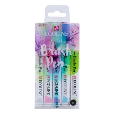 Penseltusj Ecoline Brush Pen 5-pakning - Pastell