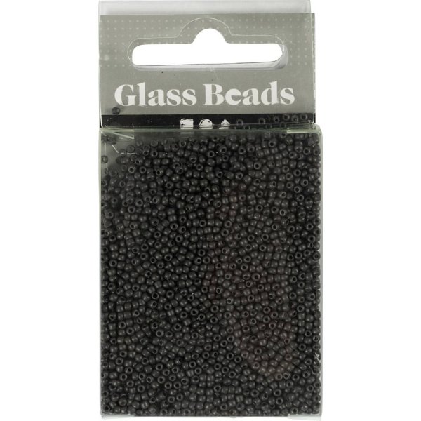 Rocaillepärlor 1,7 mm Matt Frozen Svart 25 g Rocaillepärlor 1,7 mm Matt Frozen Svart 25 g