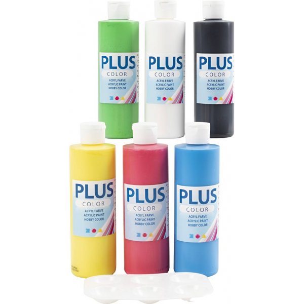 Plus Color Hobbyfärg - primärfärger - 6 x 250 ml Plus Color Hobbyfärg - primärfärger - 6 x 250 ml
