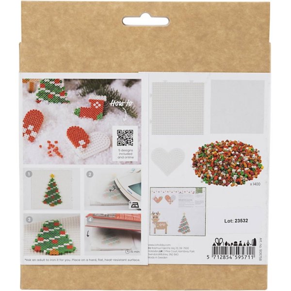 DIY Kit NABBI BioBeads - Jultomte - julstrumpa - julhjärta - julgran och ren DIY Kit NABBI BioBeads - Jultomte - julstrumpa - julhjärta - julgran och ren