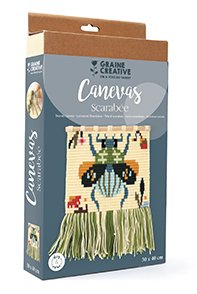 Broderikit med skalbagge i canvas