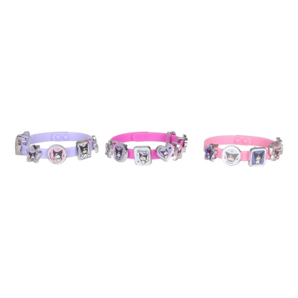 Armbandset Kuromi - 3 armband med 18 berlocker