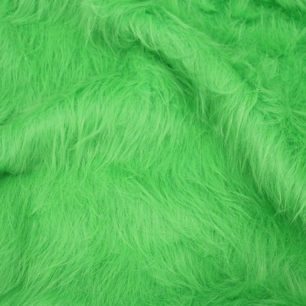 Gorillapels - Lime - Imiteret pels, Kunstlæder, Stof