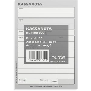 Kassanota - A6 numrerade