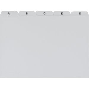 Skrivekort - A5 register - gr plast
