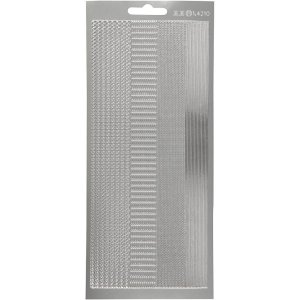 Klistermærker kanter 10x23 cm sølv - 1 ark Klistermærker kanter 10x23 cm sølv - 1 ark
